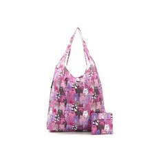 Eco Chic Cats Reusable Shopping Bag - Purple Stacking Cats